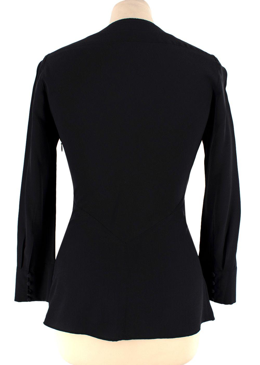 Balenciaga Silk Black Button Blouse
