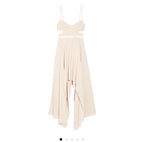 Halston Cutout satin-trimmed stretch-crepe dress