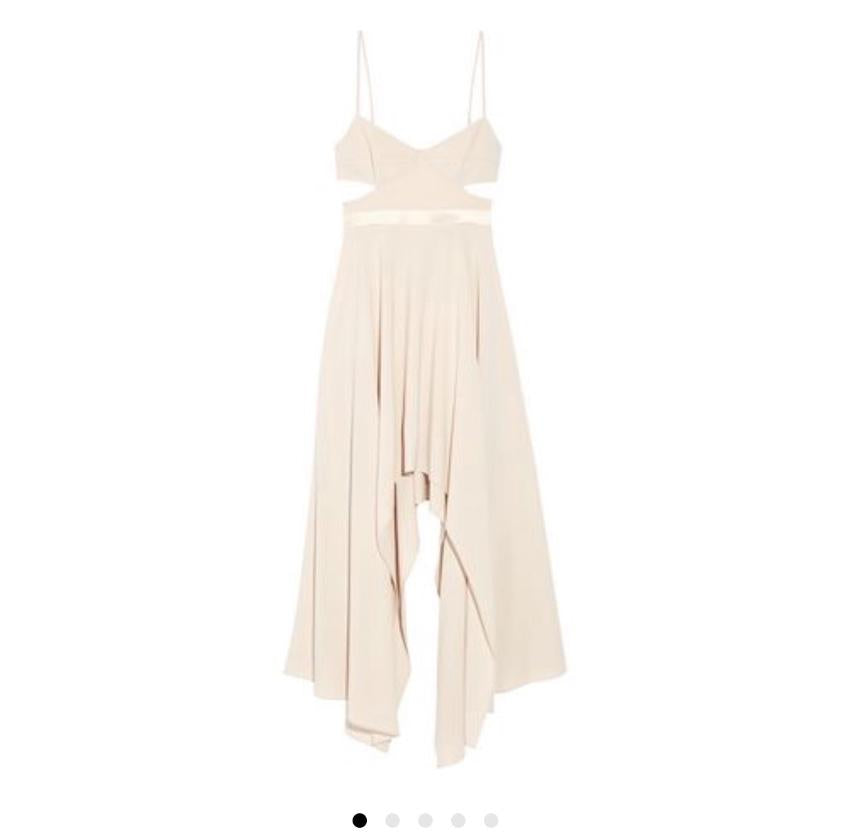 Halston Cutout satin-trimmed stretch-crepe dress