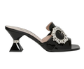 Miu Miu Crystal Embellished Black Mules