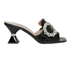 Miu Miu Crystal Embellished Black Mules