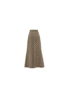 multicolour tweed  A line button-through midi skirt