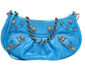 Le Cagole Metallic Blue Calfskin XS