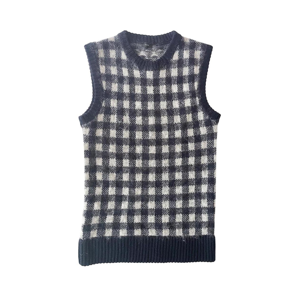 Joseph Check Mohair Blend Sweater Vest