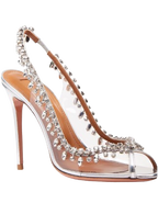 Aquazzura Crystal Embellished Temple Heels