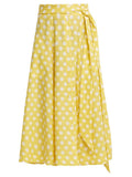 Lisa Marie Fernandez Yellow Linen A-Line Midi Skirt