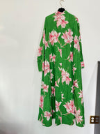 Valentino Green Floral Lilium Shirt Dress