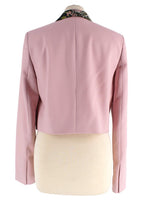 Lanvin Pink Cropped Tuxedo Style Blazer