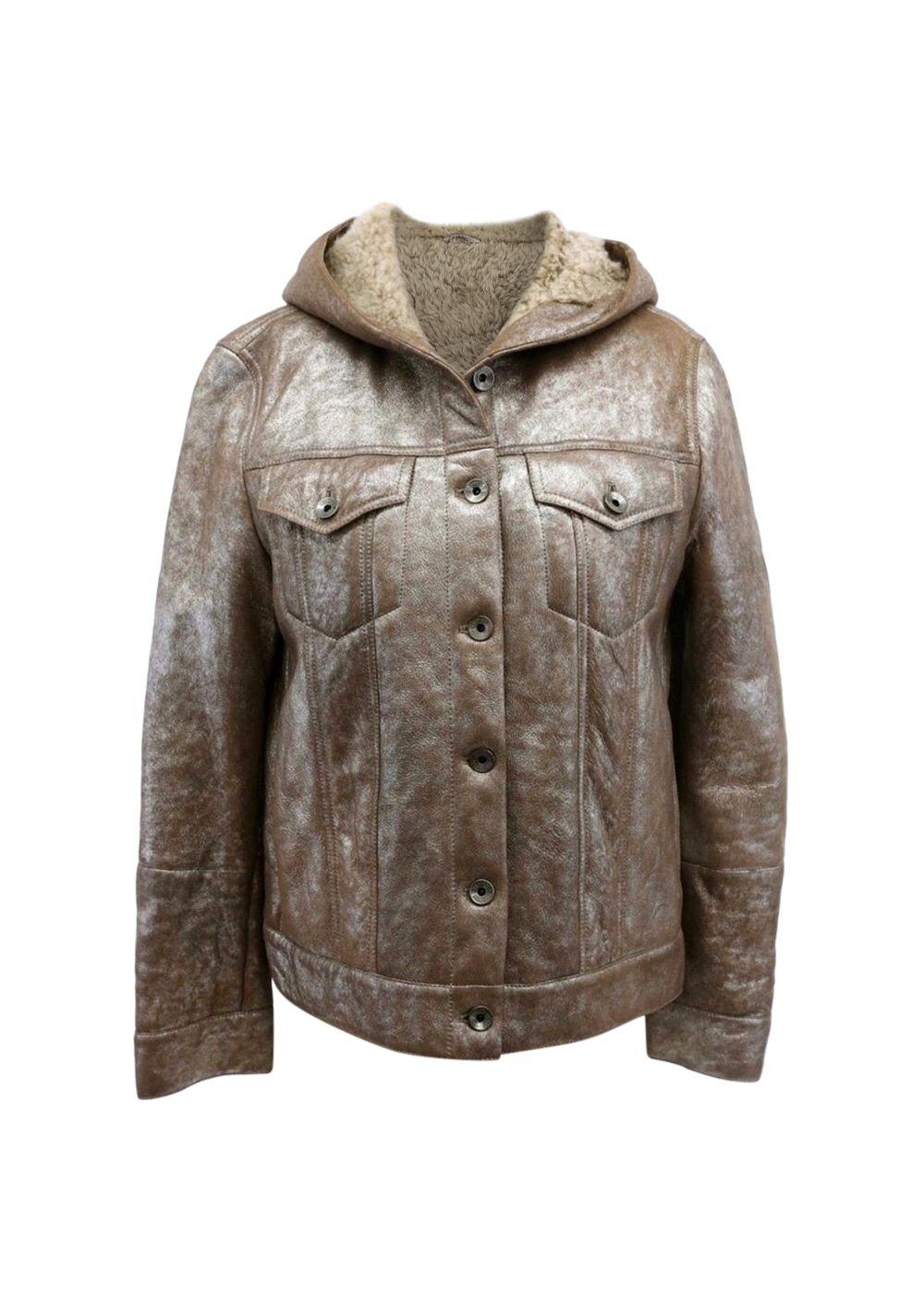 Brunello Cucinelli Metallic Brown Suede Jacket