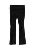 Sprwmn Black Suede Flared Ankle Crop Leggings