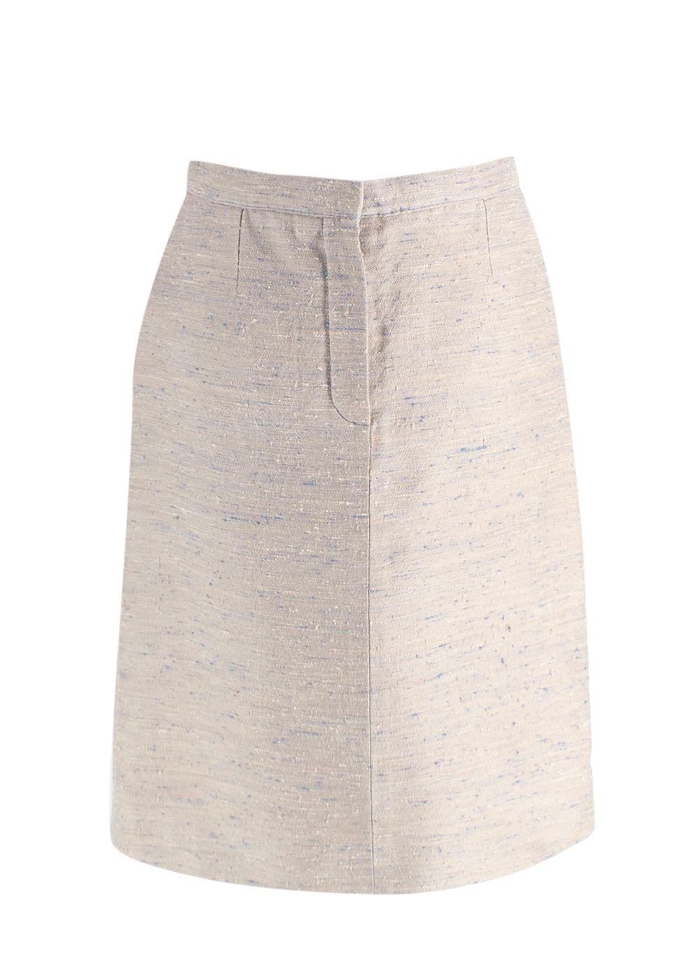 Louis Vuitton Vintage Beige Silk Jacket and Skirt Suit