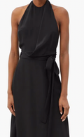 Raey Black Backless Wrap Dress