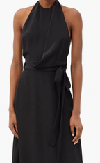 Raey Black Backless Wrap Dress