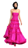 Runway Fuschia Pink Taffeta Gown