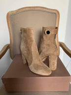 Gianvito Rossi Beige Suede Ankle Boots