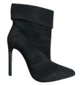 Saint Laurent Black Suede Fold Over Ankle Boots