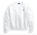 Polo Ralph Lauren White Fleece Crew Sweater