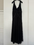 Black Sheer Lace Plunge Gown