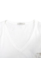 Adam Lippes White Cotton V-neck T-shirt
