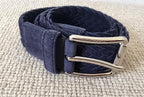 Tod's Blue Suede Plaited Belt
