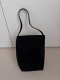 The Row Black Suede Medium N/S Park Tote