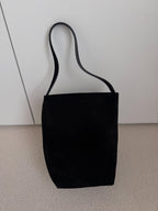 The Row Black Suede Medium N/S Park Tote