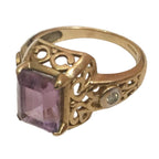 vintage amethyst and white diamond ring