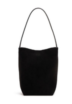 The Row Black Suede Medium N/S Park Tote