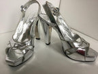 Barbara Bui silver metallic heels