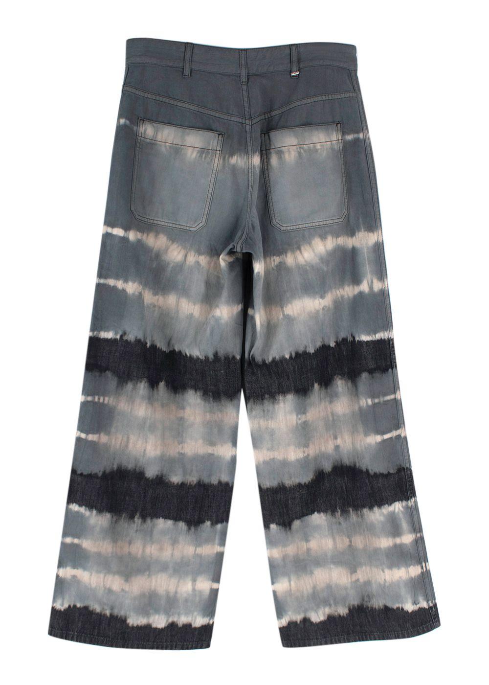 Dior Grey Tie Dye Wide Leg Jeans