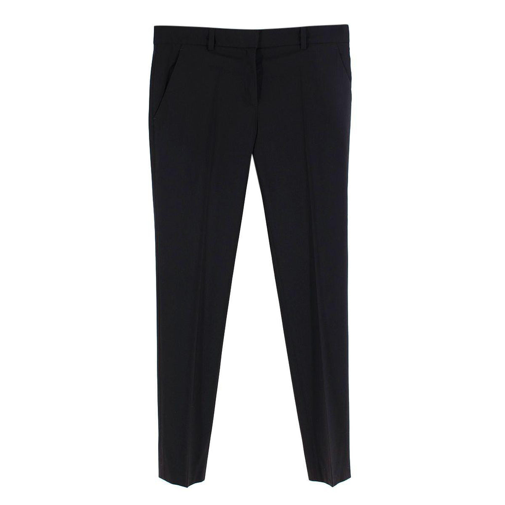 The Row Black Fine Wool-Silk Cigarette Pants