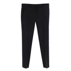 The Row Black Fine Wool-Silk Cigarette Pants