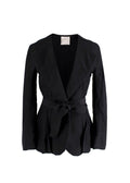 Lanvin Black Linen Blend Belted Jacket