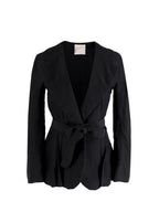 Lanvin Black Linen Blend Belted Jacket