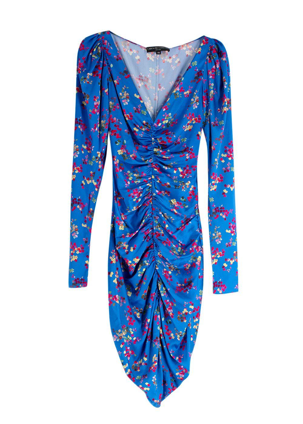 Caroline Constas Colette Dress in Blue Floral