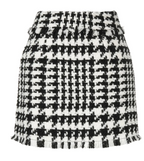 Black & White Houndstooth Mini Skirt