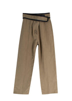 Celine Green Velcro Wide Leg Linen Trousers