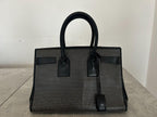 Black Leather Small Studded Sac de Jour Tote Bag