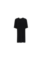 Black cotton jersey web stripe oversize T-shirt dress