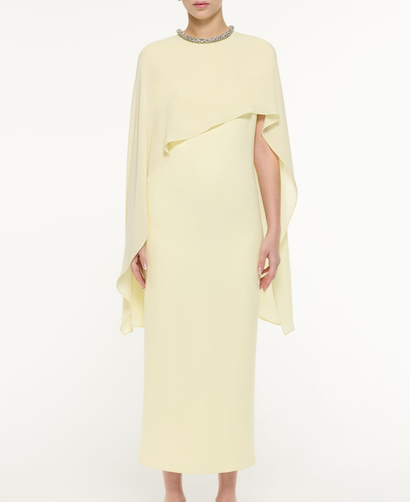 Roland Mouret Silk Cape Midi Dress