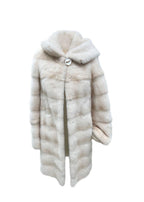 Beige Mink Fur Hooded Coat