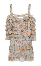 Painted Heart Ra Ra Silk-georgette Mini Dress