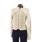 Gucci hand-woven beige & gold leather jacket