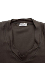 Brunello Cucinelli Soft Ribbed V Neck Tank Top