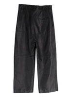 Balenciaga Black Unisex Straight Leg Leather Trousers