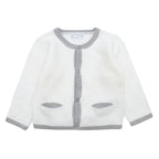Mayoral New Born White and Grey Cardigan