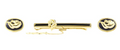 Bespoke Yellow Gold Enamel/Diamond Tie Slide & Cufflinks
