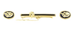 Bespoke Yellow Gold Enamel/Diamond Tie Slide & Cufflinks