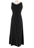 HVN Black Silk Bow Detail Maxi Dress