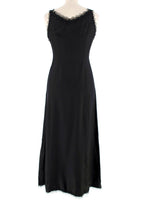 HVN Black Silk Bow Detail Maxi Dress